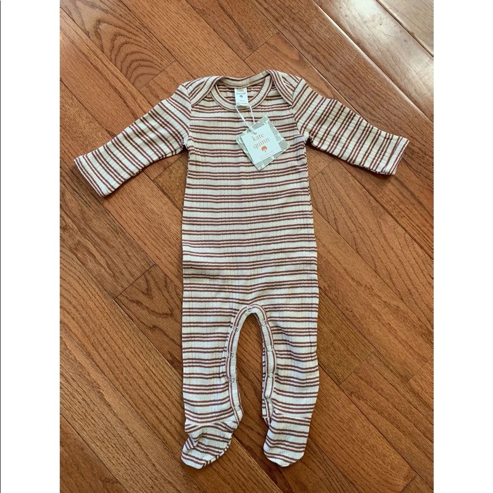 NWT Kate Quinn Rust Stripe Footie
